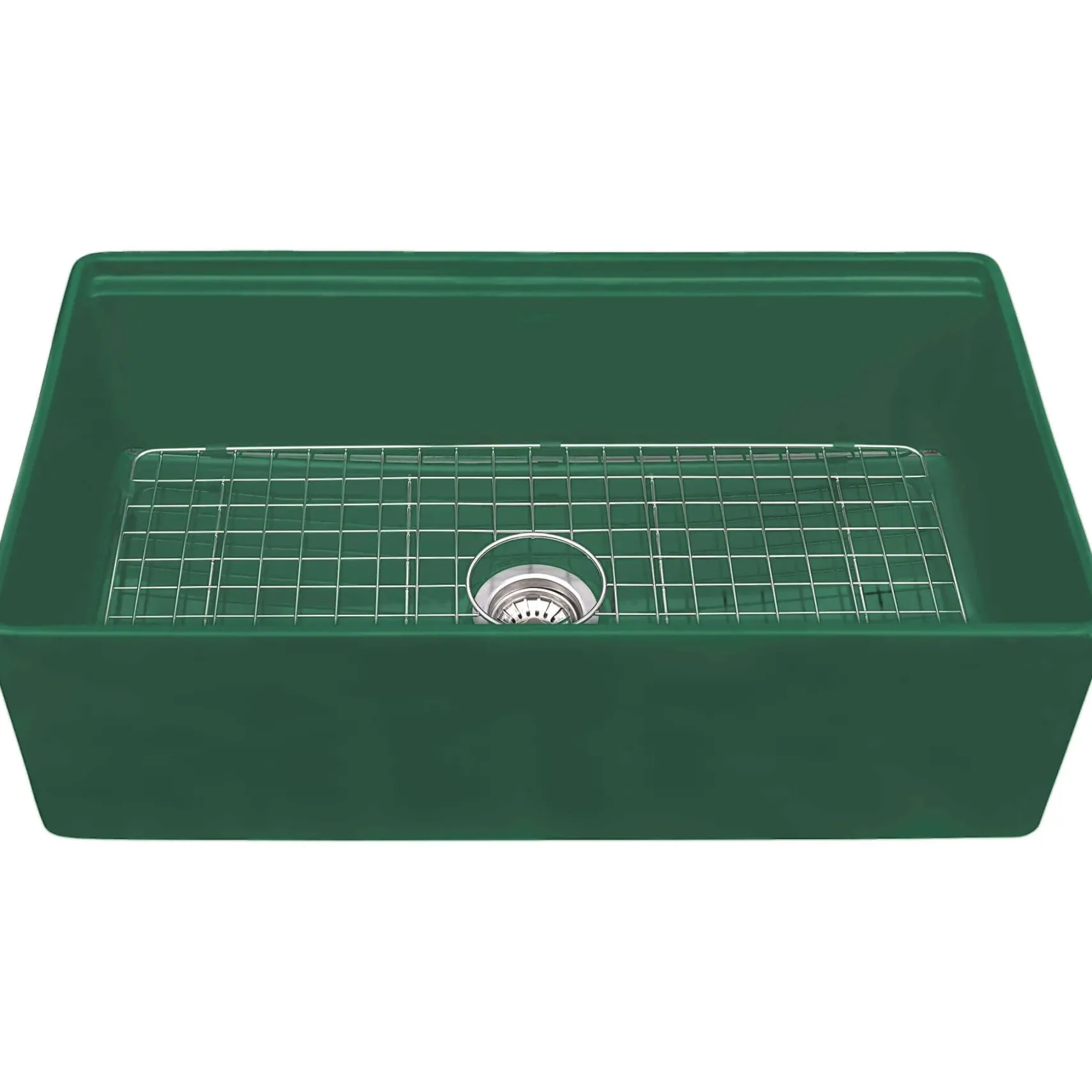 Ruvati Fiore 33 inch Fireclay Workstation Emerald Green Farmhouse Kitchen Sink Apron Front Single Bowl, RVL2387EG