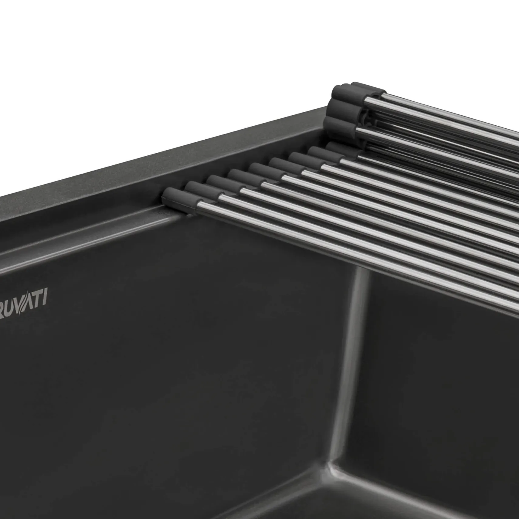 Ruvati Giana 27" Undermount Stainless Steel Workstation Kitchen Sink, Gunmetal Matte Black, 16 Gauge, RVH6527BL