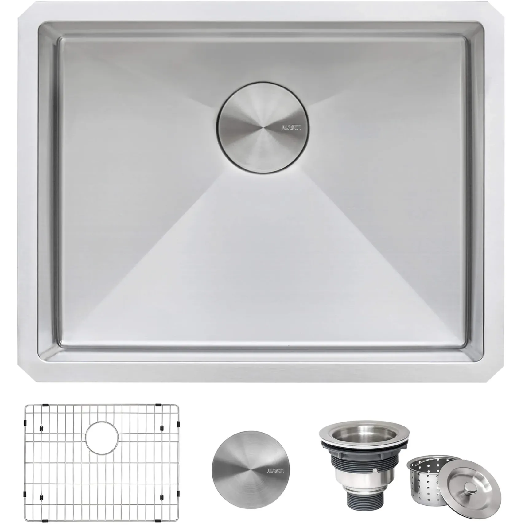Ruvati Gravena 21" Undermount Rectangle Stainless Steel Bar/Prep Sink, 16 Gauge, Rounded Corners, RVH7121