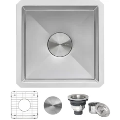 Ruvati Gravena 13" Undermount Rectangle Stainless Steel Bar/Prep Sink, 16 Gauge, Round Corners, RVH7013