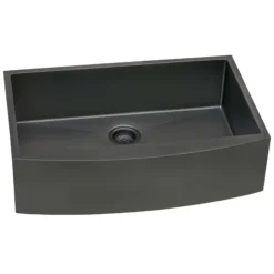 Ruvati 36-inch Apron-Front Farmhouse Kitchen Sink - Gunmetal Black Matte Stainless Steel Single Bowl - RVH9880BL