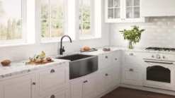 Ruvati 36-inch Apron-Front Farmhouse Kitchen Sink - Gunmetal Black Matte Stainless Steel Single Bowl - RVH9880BL