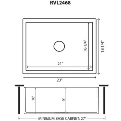 Ruvati 23-inch Fireclay Farmhouse Kitchen Laundry Utility Sink Single Bowl - White, RVL2468WH