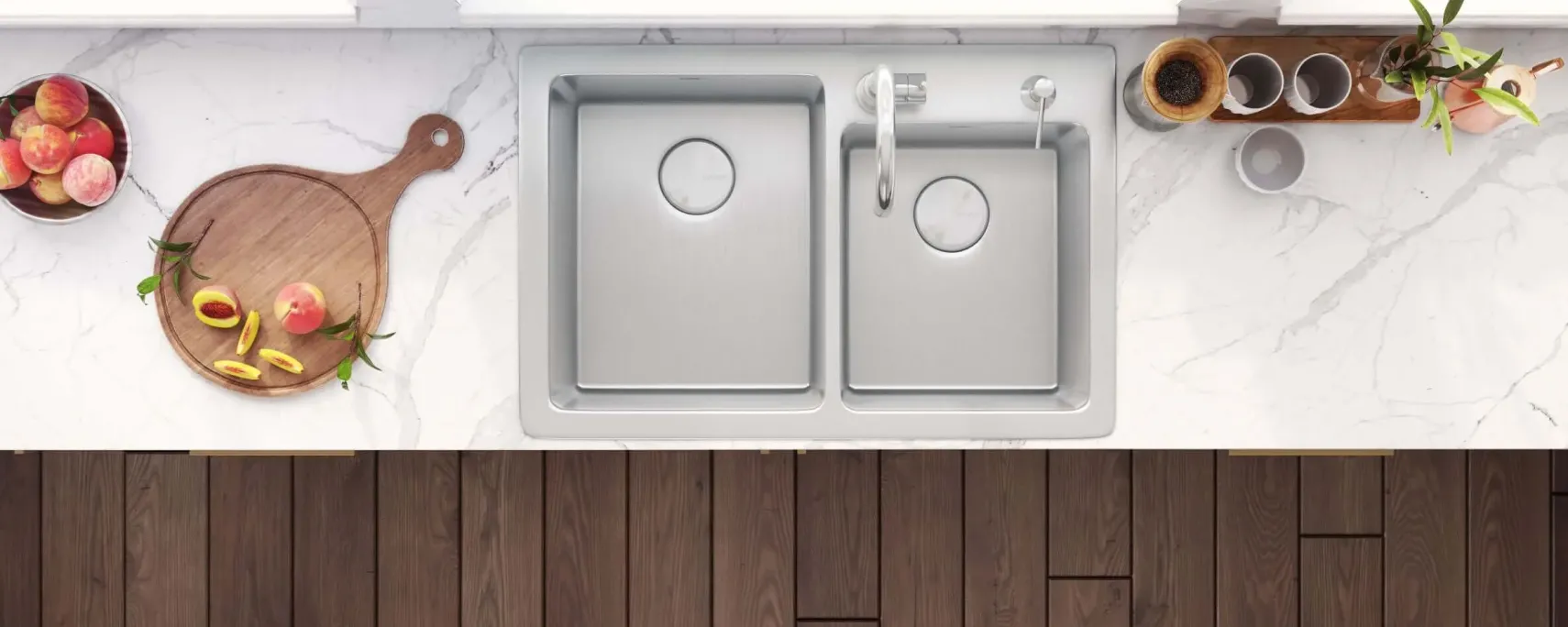 Ruvati Modena 33" Drop-in Topmount Stainless Steel Kitchen Sink, 60/40 Double Bowl, 16 Gauge, RVM5166