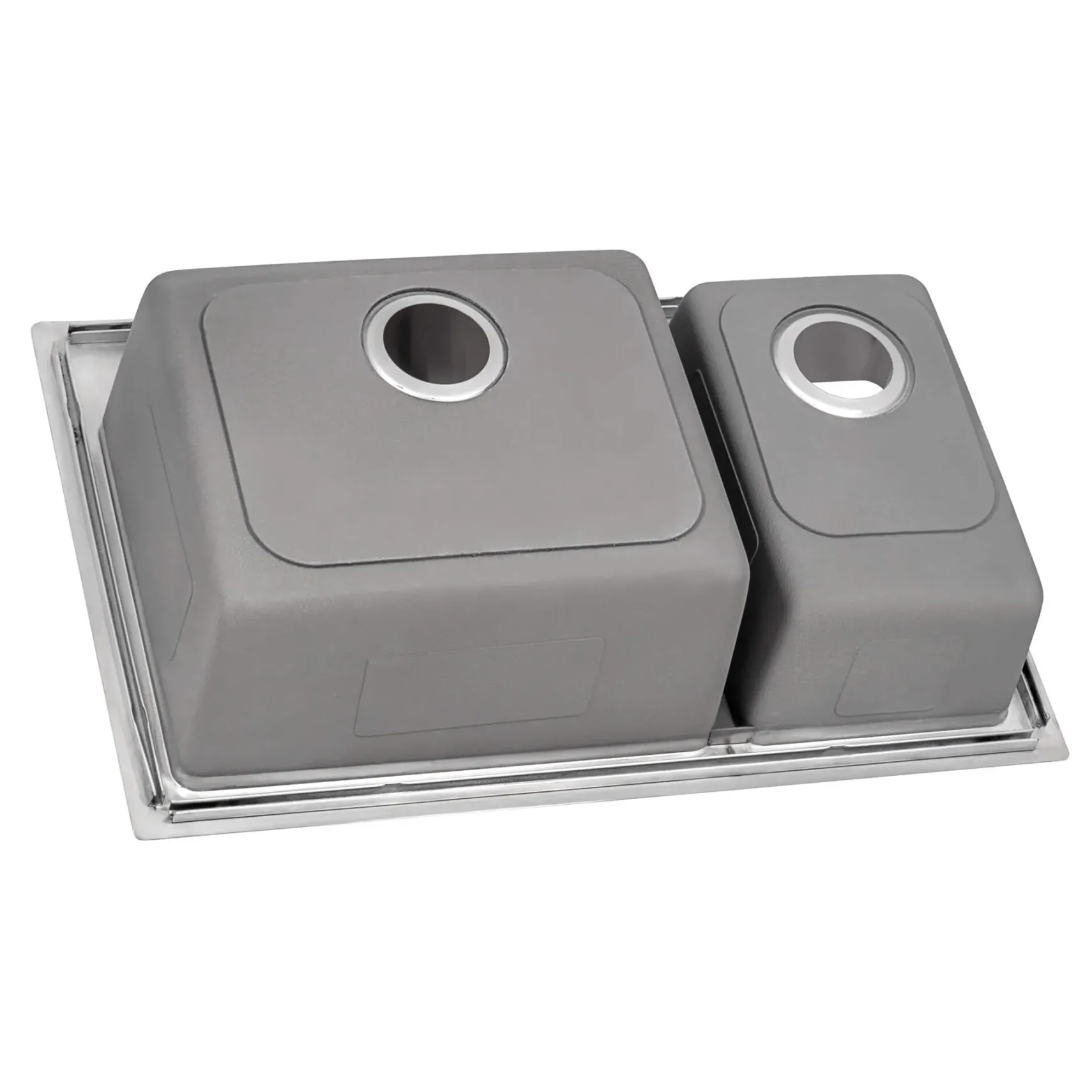 Ruvati Modena 33" Drop-in Topmount Stainless Steel Kitchen Sink, 30/70 Double Bowl, 16 Gauge, RVM5176