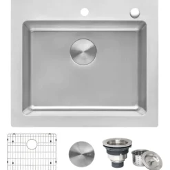 Ruvati Modena 23" Drop-in Topmount Stainless Steel Kitchen Sink, 16 Gauge, RVM5923