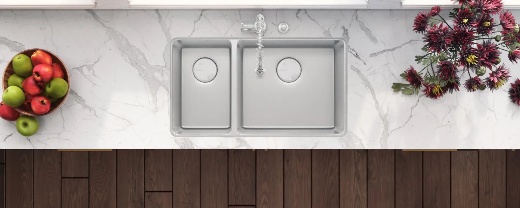 Ruvati Modena 32" Undermount Stainless Steel Kitchen Sink, 30/70 Double Bowl, 16 Gauge, RVM5307