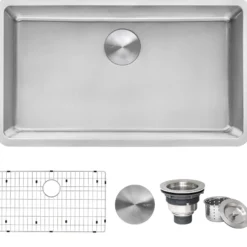 Ruvati Modena 31" Undermount Stainless Steel Kitchen Sink, 16 Gauge, RVM5931