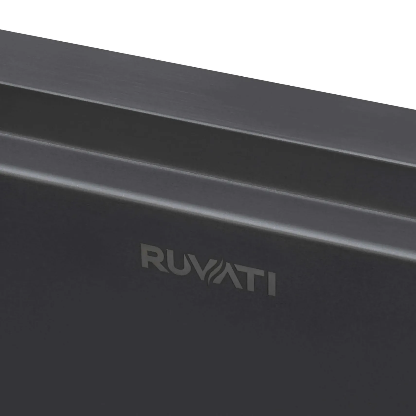 Ruvati Monaco 30" Stainless Steel Workstation Apron-front Farmhouse Sink, Gunmetal Matte Black, 16 Gauge, RVH9106BL
