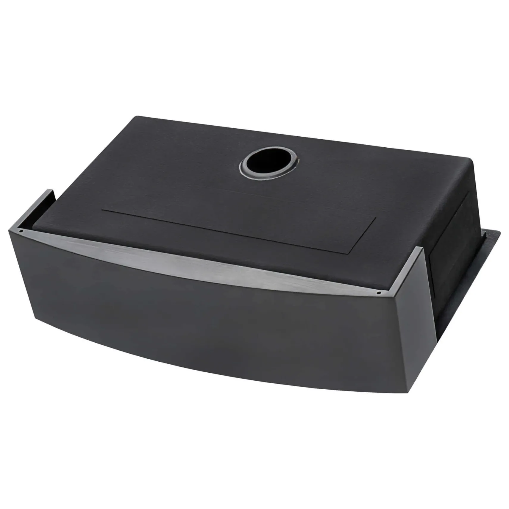 Ruvati Monaco 30" Stainless Steel Workstation Apron-front Farmhouse Sink, Gunmetal Matte Black, 16 Gauge, RVH9106BL
