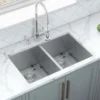 Ruvati Nesta 30" Undermount Stainless Steel Kitchen Sink, 50/50 Double Bowl, 16 Gauge, Zero Radius, RVH7350
