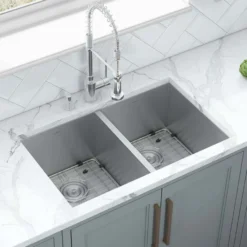Ruvati Nesta 30" Undermount Stainless Steel Kitchen Sink, 50/50 Double Bowl, 16 Gauge, Zero Radius, RVH7350