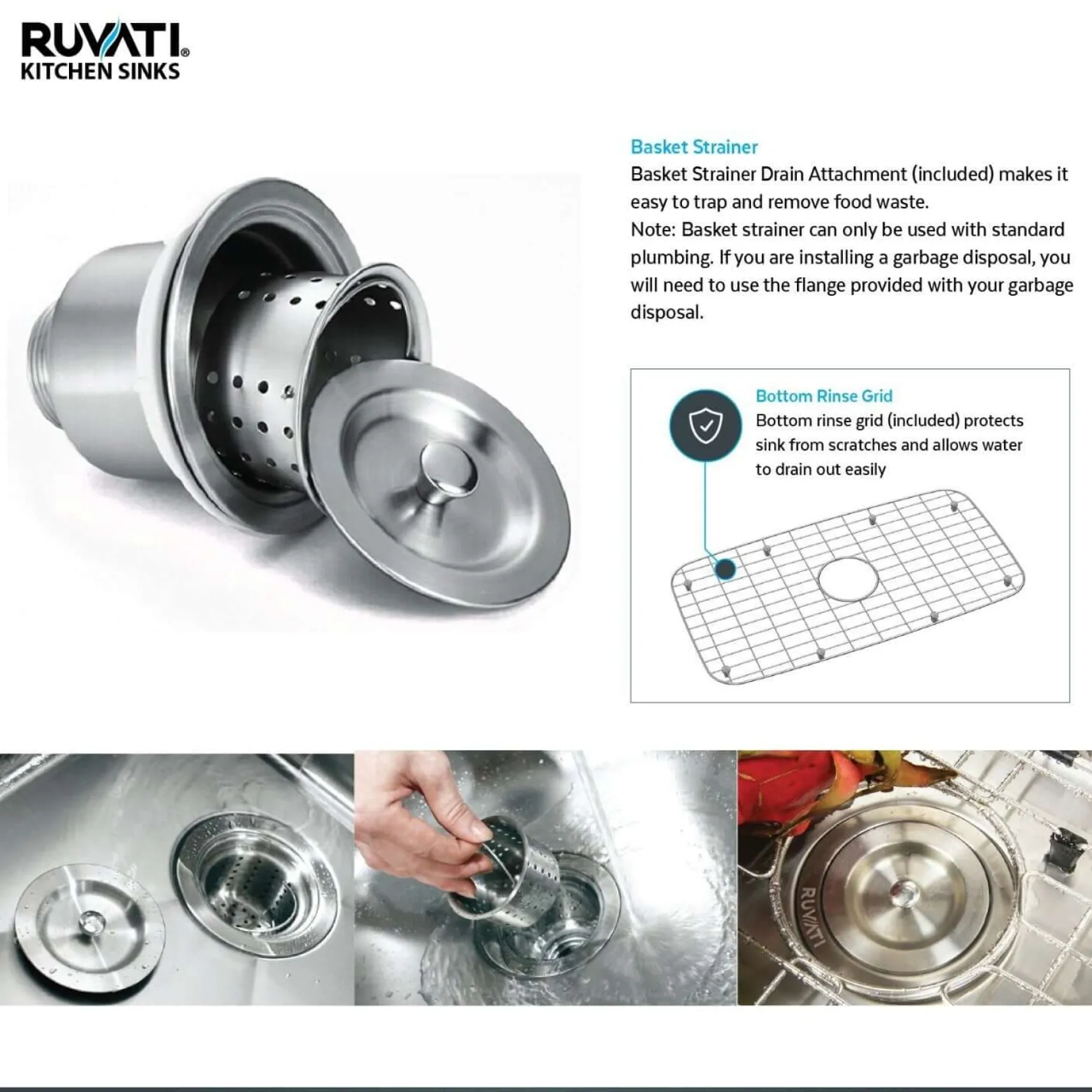 Ruvati Nesta 30" Undermount Stainless Steel Kitchen Sink, 50/50 Double Bowl, 16 Gauge, Zero Radius, RVH7350