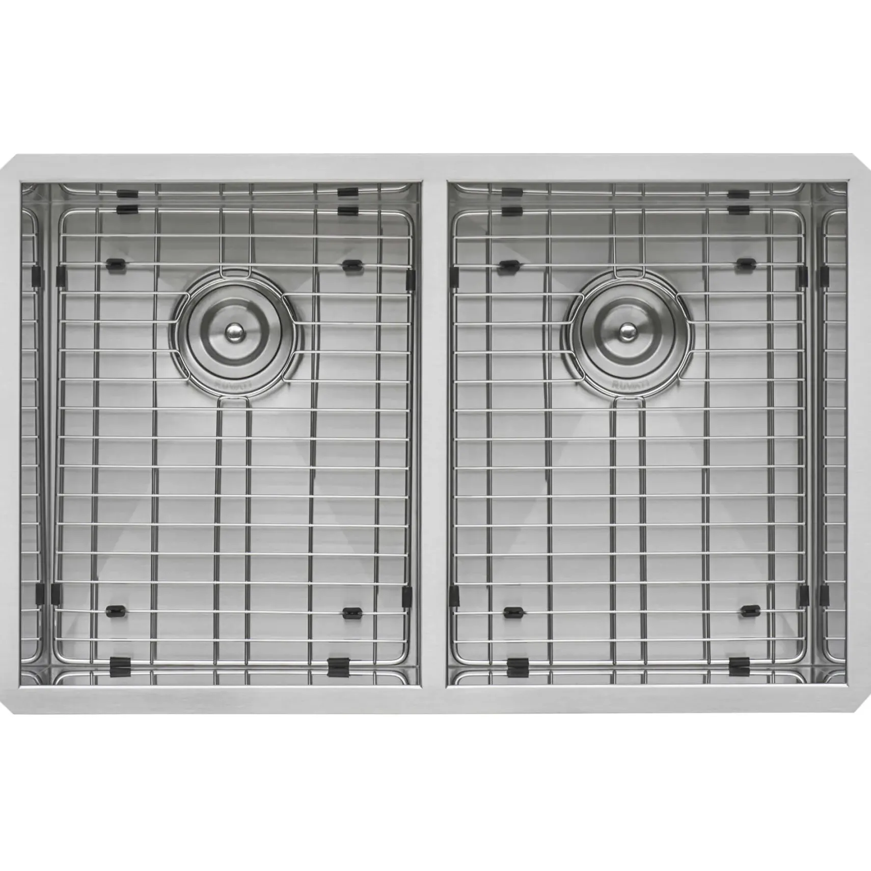 Ruvati Nesta 30" Undermount Stainless Steel Kitchen Sink, 50/50 Double Bowl, 16 Gauge, Zero Radius, RVH7350