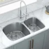 Ruvati Parmi 34" Undermount Stainless Steel Kitchen Sink, 60/40 Double Bowl, 16 Gauge, RVM4600