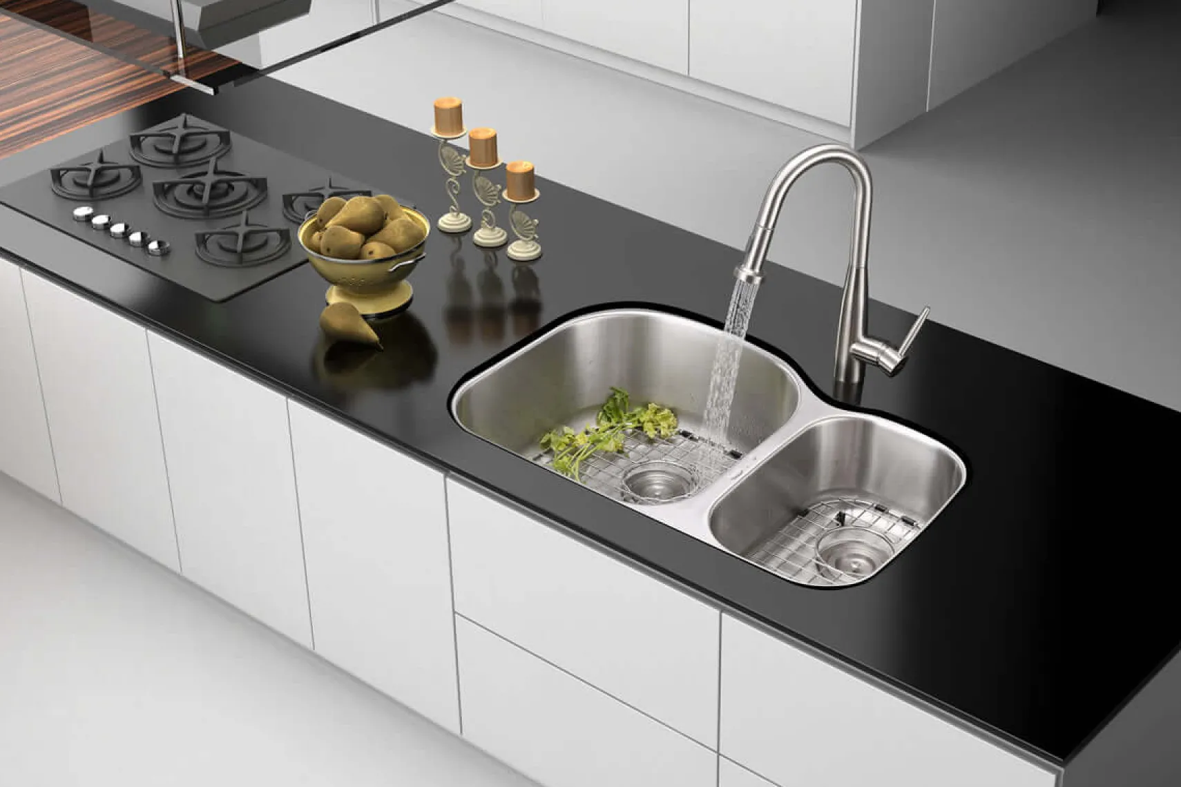 Ruvati Parmi 34" Undermount Stainless Steel Kitchen Sink, 60/40 Double Bowl, 16 Gauge, RVM4600