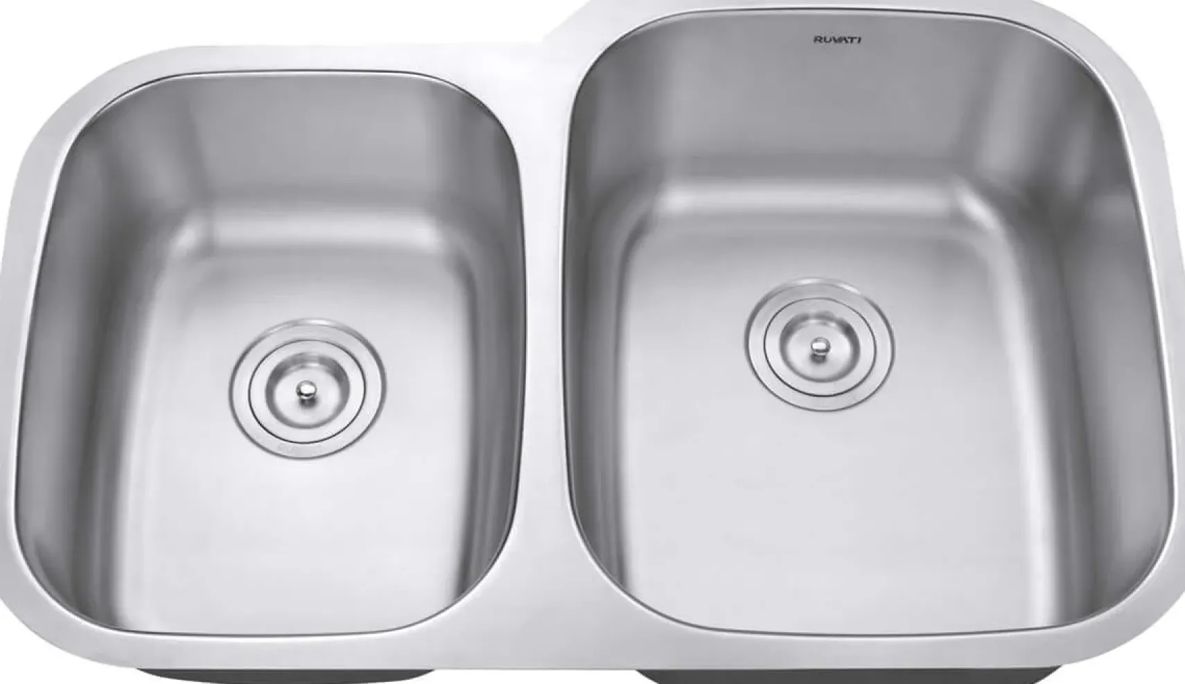 Ruvati Parmi 32" Undermount Stainless Steel Kitchen Sink, 40/60 Double Bowl, 16 Gauge, RVM4315
