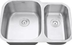 Ruvati Parmi 29" Undermount Stainless Steel Kitchen Sink, 60/40 Double Bowl, 16 Gauge, RVM4500