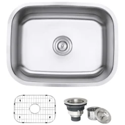 Ruvati Parmi 23" Undermount Stainless Steel Kitchen Sink, 16 Gauge, RVM4132