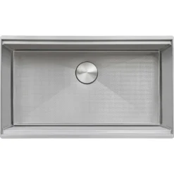 Ruvati Roma Hex Hex Bottom 30-inch Workstation Scratch Resistant Embossed Texture Kitchen Sink Stainless Steel, 16, RVH8630