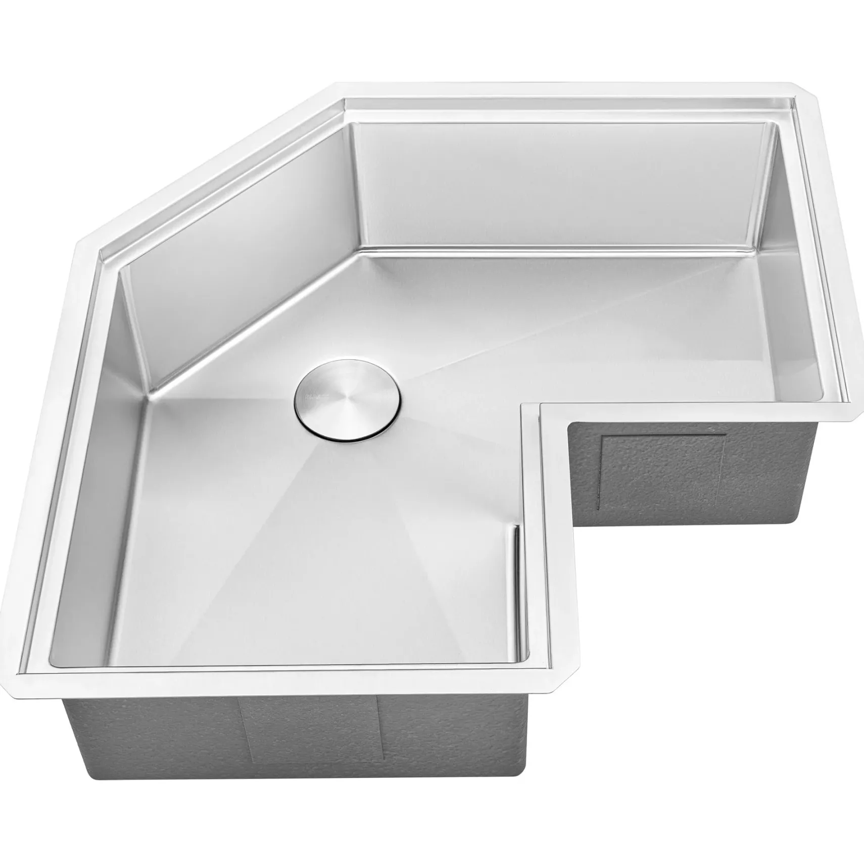 Ruvati Roma Pro 32" Corner Stainless Steel Workstation Kitchen Sink, RVH8410ST