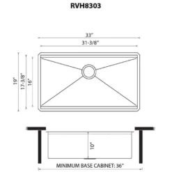 Ruvati Roma Pro 33-inch Workstation Ledge Rounded Corners Undermount 16 Gauge Kitchen Sink Single Bowl, Stainless Steel, 16, RVH8303