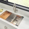 Ruvati Roma Pro 30" Undermount Stainless Steel Workstation Kitchen Sink, 16 Gauge, Rounded Corners, RVH8320