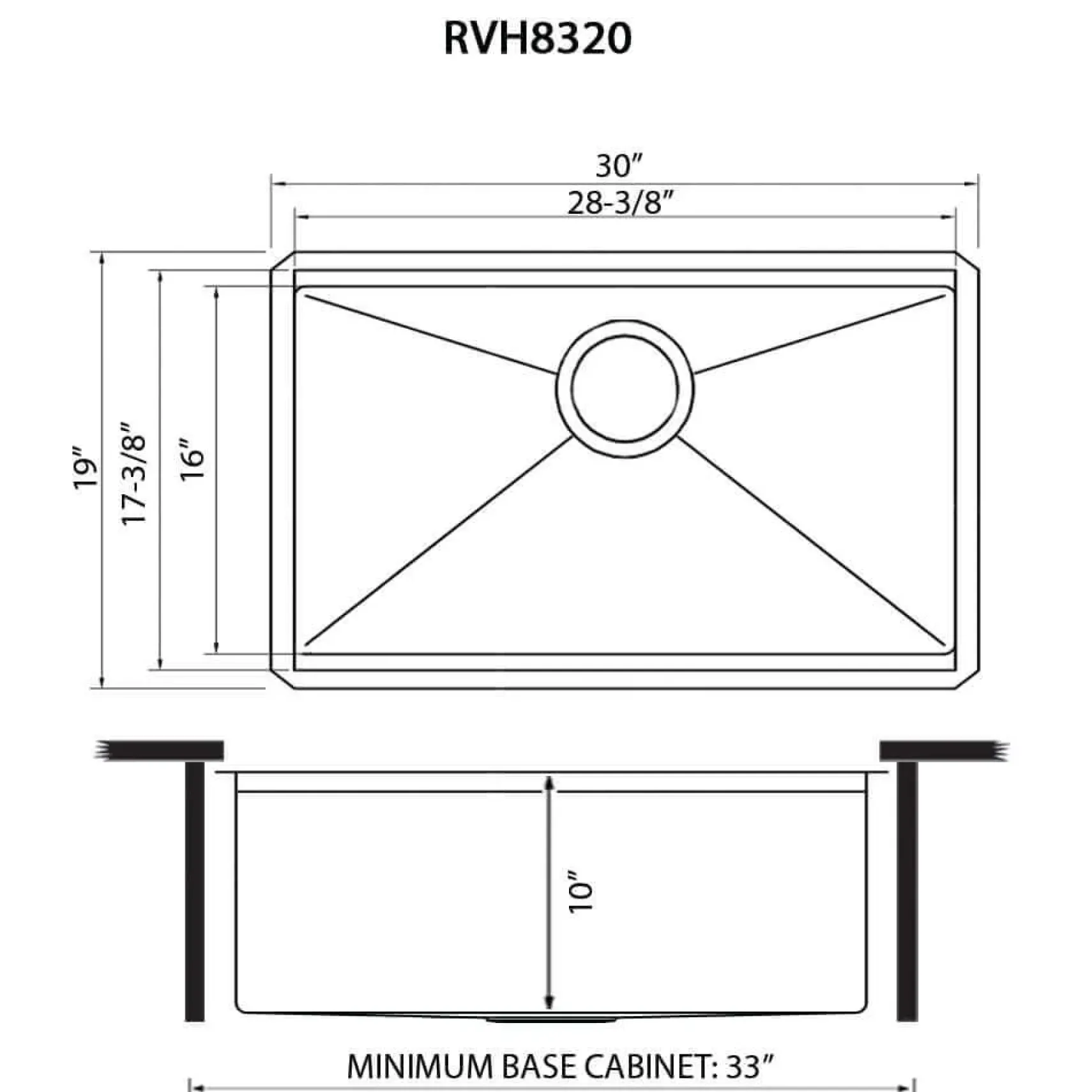 Ruvati Roma Pro 30" Undermount Stainless Steel Workstation Kitchen Sink, 16 Gauge, Rounded Corners, RVH8320