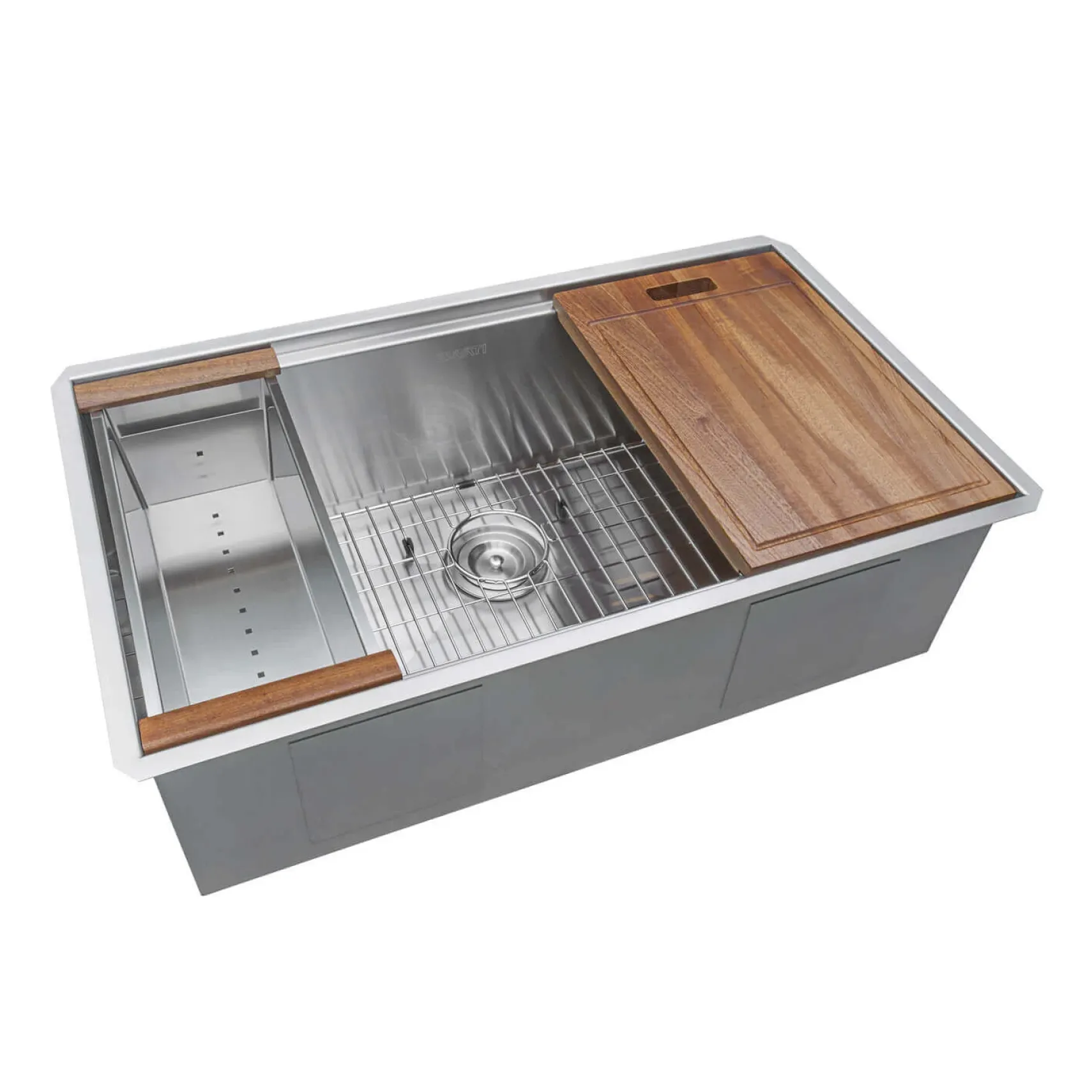 Ruvati Roma Pro 30" Undermount Stainless Steel Workstation Kitchen Sink, 16 Gauge, Rounded Corners, RVH8320