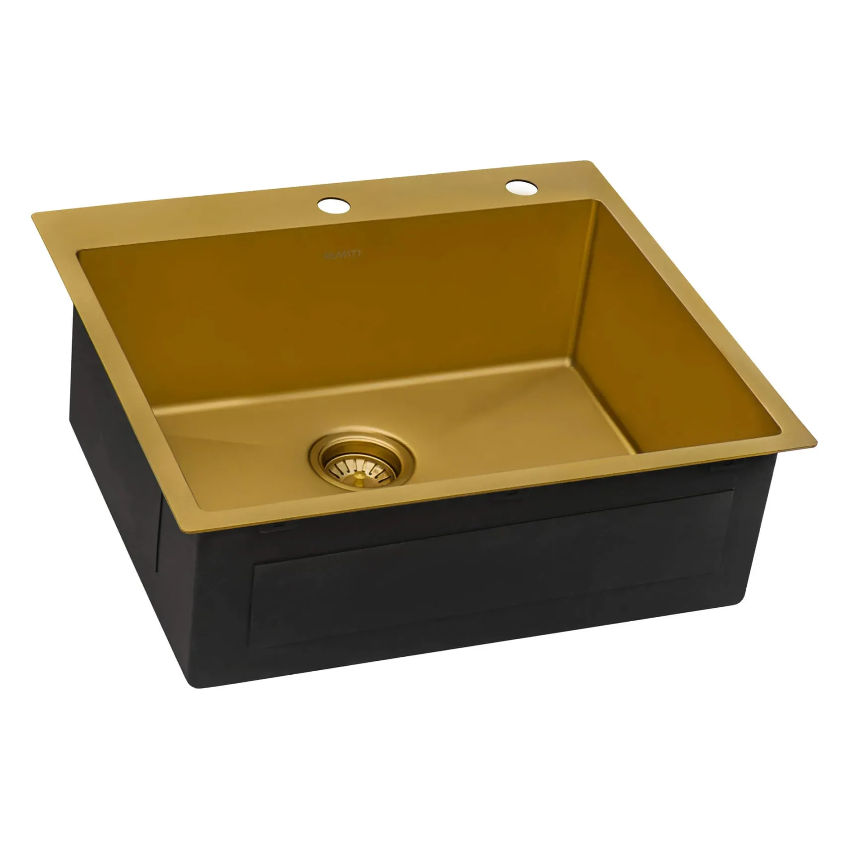 Ruvati Terraza 25" Drop-in Topmount Stainless Steel Kitchen Sink, Matte Gold Brass Tone, 16 Gauge, RVH5007GG