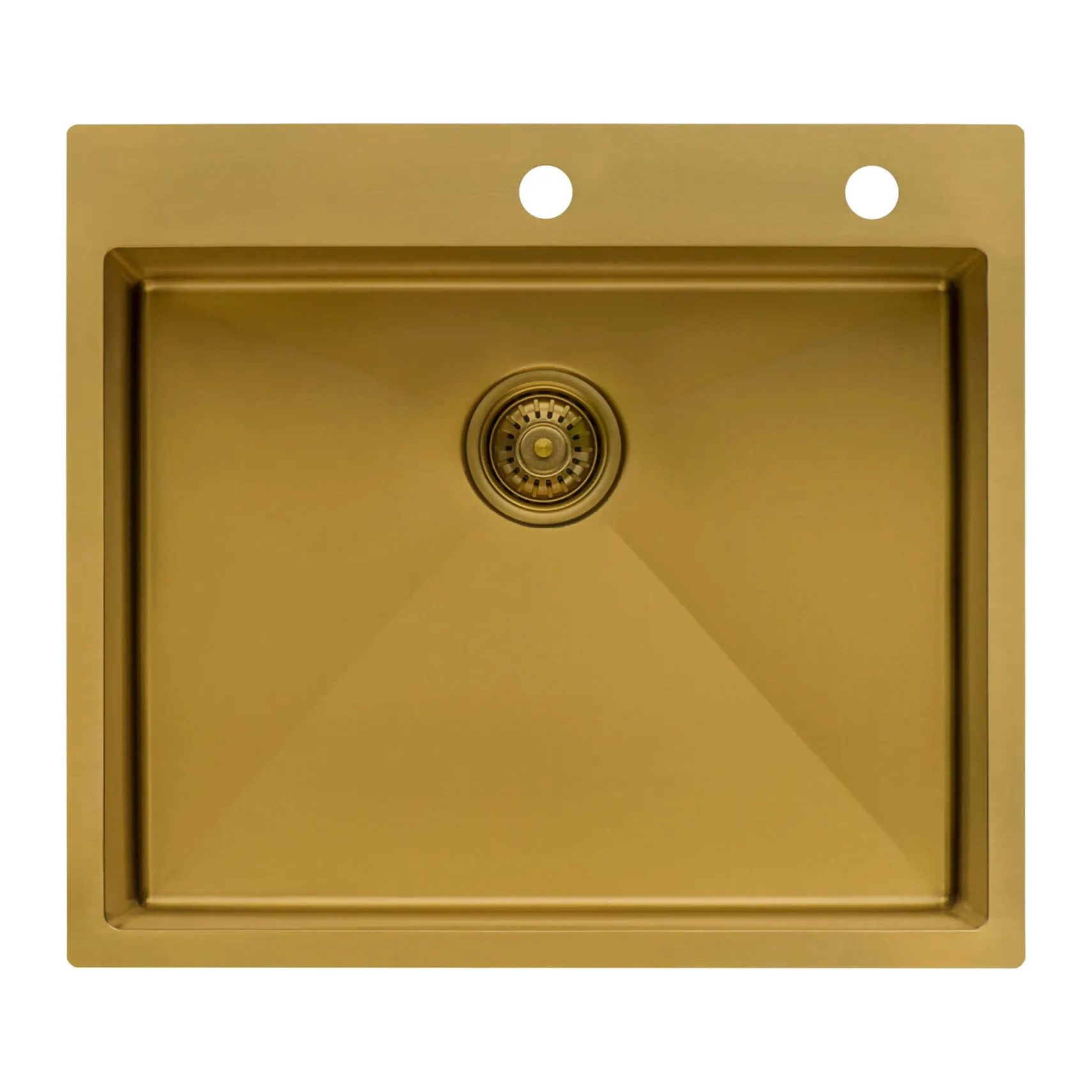 Ruvati Terraza 25" Drop-in Topmount Stainless Steel Kitchen Sink, Matte Gold Brass Tone, 16 Gauge, RVH5007GG