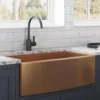 Ruvati Terraza 36" Stainless Steel Apron-front Farmhouse Sink, Copper Tone Matte Bronze, 16 Gauge, RVH9880CP
