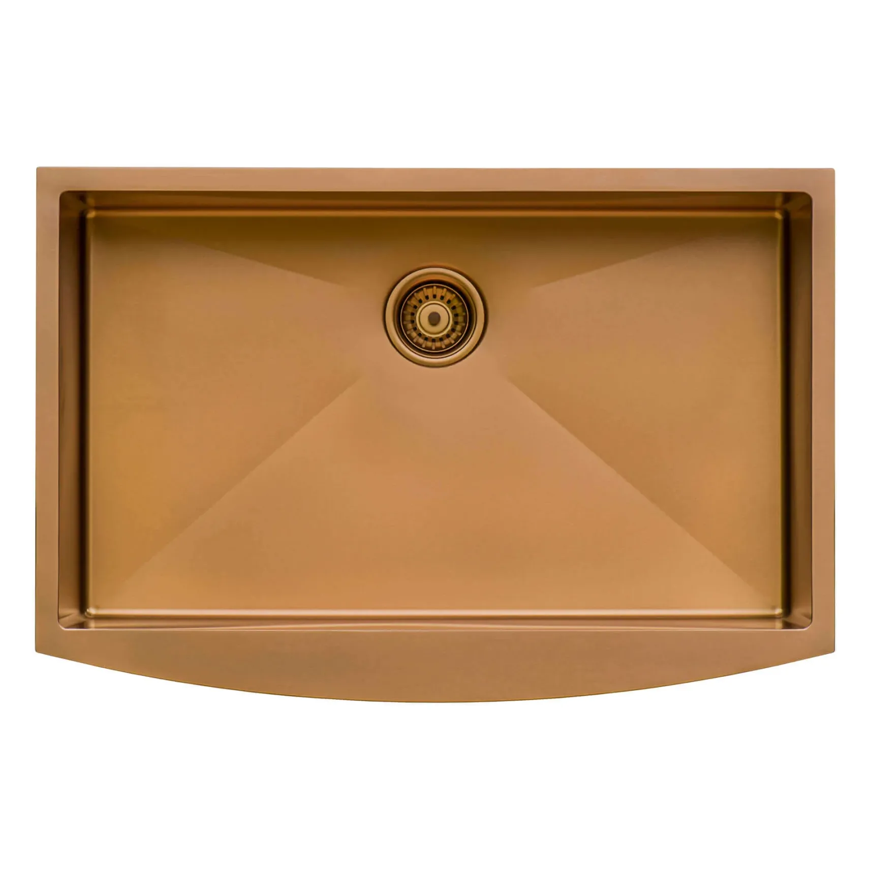 Ruvati Terraza 33" Stainless Steel Apron-front Farmhouse Sink, Copper Tone Matte Bronze, 16 Gauge, RVH9733CP