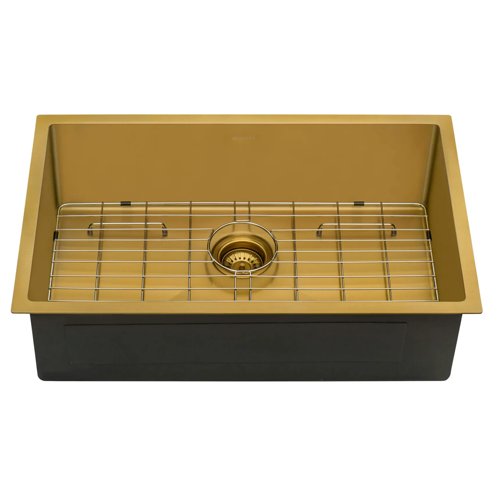 Ruvati Terraza 27" Undermount Stainless Steel Kitchen Sink, Brass Tone Matte Gold, 16 Gauge, RVH6127GG