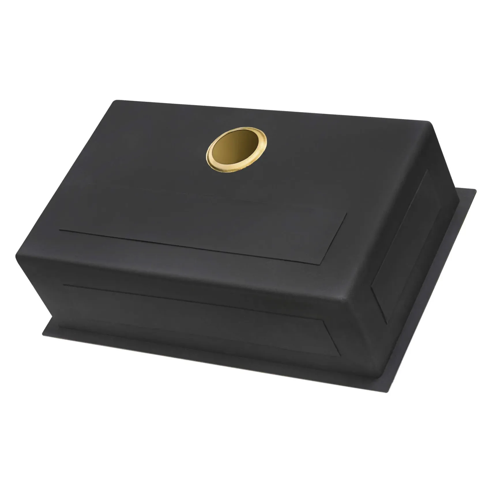 Ruvati Terraza 27" Undermount Stainless Steel Kitchen Sink, Brass Tone Matte Gold, 16 Gauge, RVH6127GG