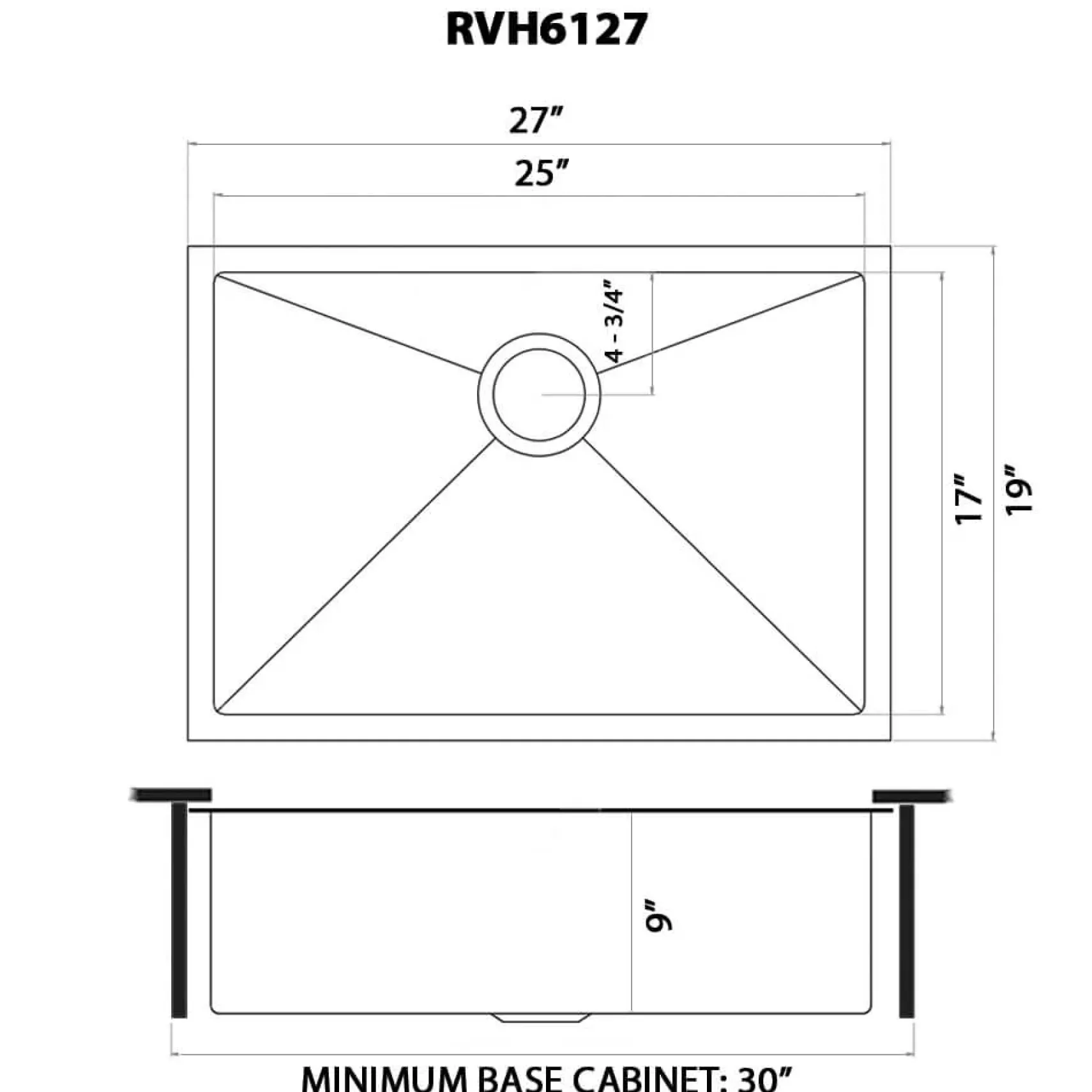 Ruvati Terraza 27" Undermount Stainless Steel Kitchen Sink, Brass Tone Matte Gold, 16 Gauge, RVH6127GG