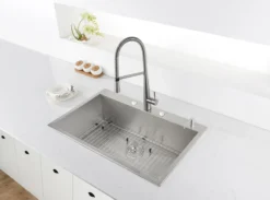 Ruvati Tirana 33" Drop-in Topmount Stainless Steel Kitchen Sink, 16 Gauge, Zero Radius, RVH8001