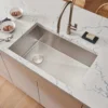 Ruvati Tribeca 30" Slope Bottom Offset Drain Undermount Stainless Steel Kitchen Sink, 16 Gauge, RVH7480