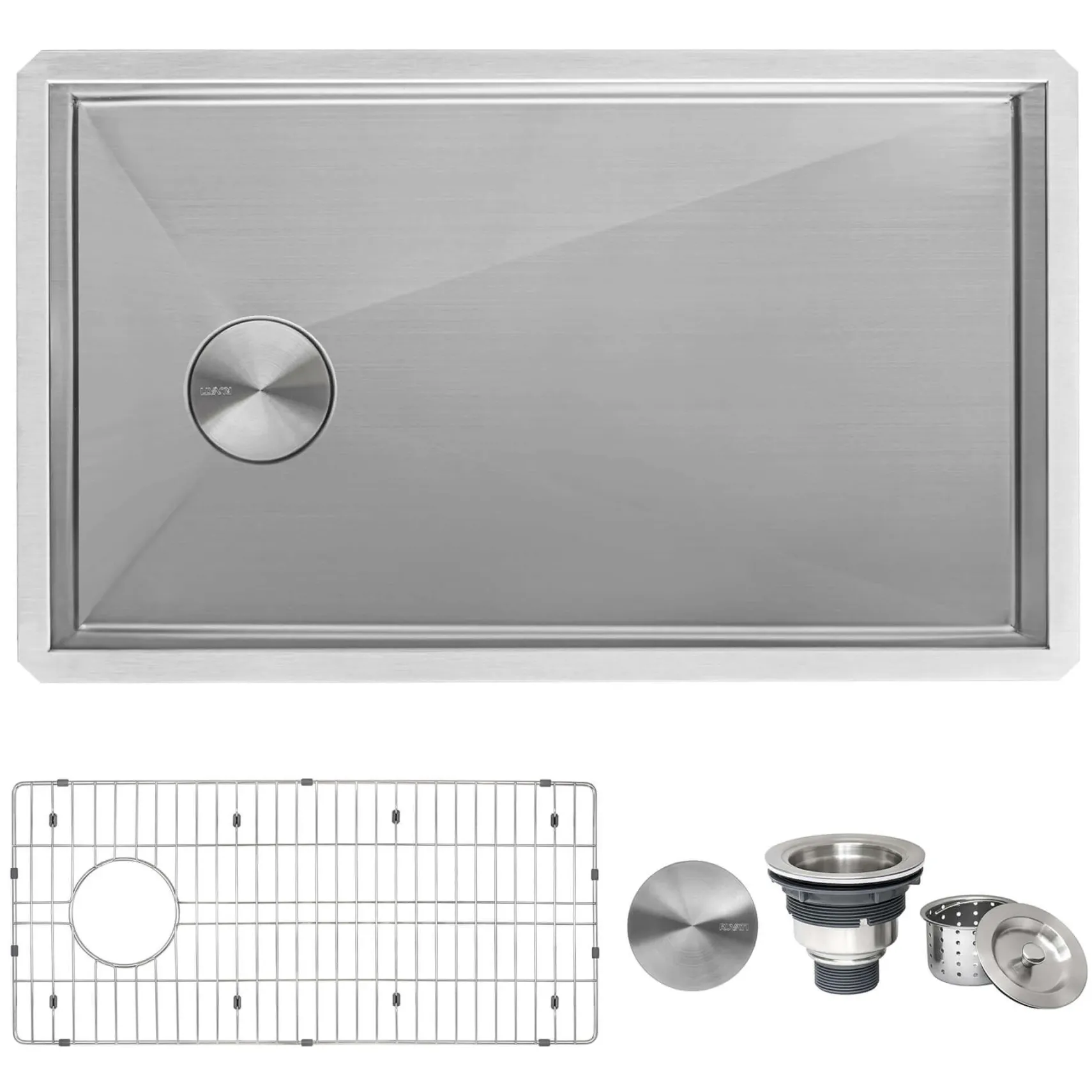 Ruvati Tribeca 30" Slope Bottom Offset Drain Undermount Stainless Steel Kitchen Sink, 16 Gauge, RVH7480