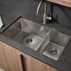 Ruvati Urbana 36" Undermount Stainless Steel Kitchen Sink, 60/40 Low Divide Double Bowl, 16 Gauge, RVH7417