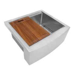 Ruvati Verona 24" Stainless Steel Workstation Apron-front Farmhouse Sink, 16 Gauge, RVH9020