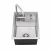Ruvati Vienna 15" x 20" Stainless Steel RV Sink With Concealed Faucet and Soap DIspenser, 16, RVH8272ST
