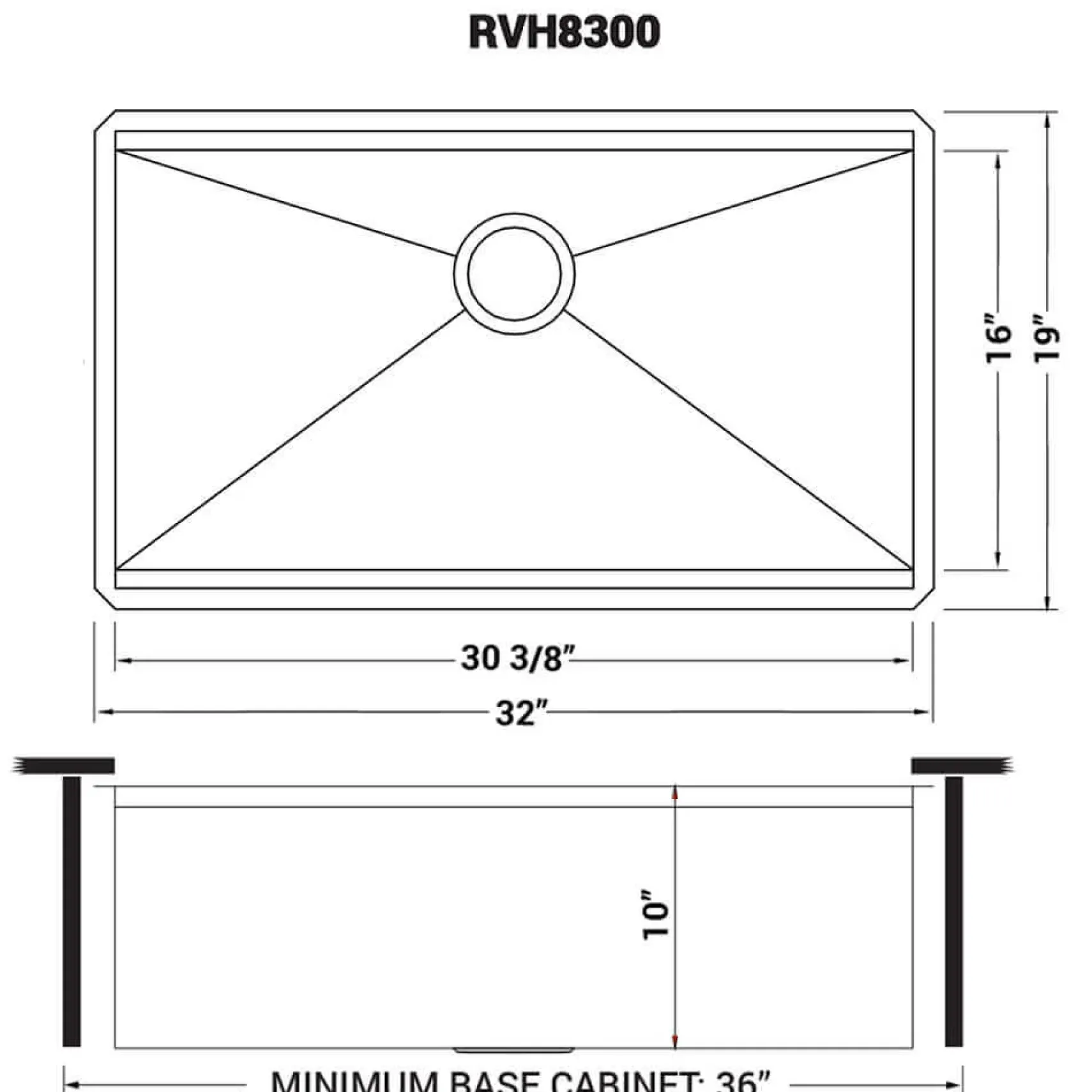 Ruvati 32" Workstation Ledge Undermount 16 Gauge Stainless Steel Kitchen Sink Single Bowl - RVH8300
