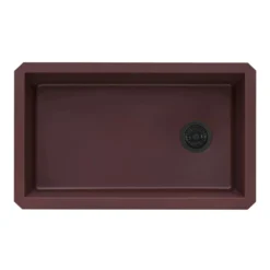 Ruvati 32 x 19 inch epiGranite Undermount Granite Composite Single Bowl Kitchen Sink, Carnelian Red, RVG2033RD