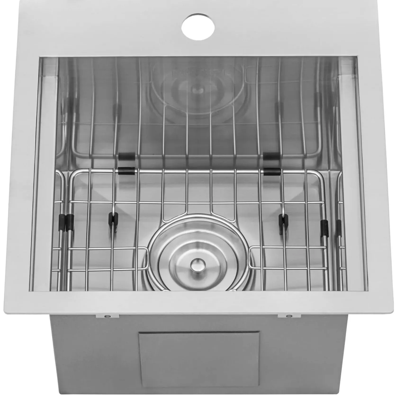 Ruvati 15 x 15 inch Marine Grade T-316 Workstation Topmount RV Boat Outdoor Sink Stainless Steel, RVQ5215