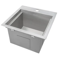 Ruvati 15 x 15 inch Marine Grade T-316 Workstation Topmount RV Boat Outdoor Sink Stainless Steel, RVQ5215