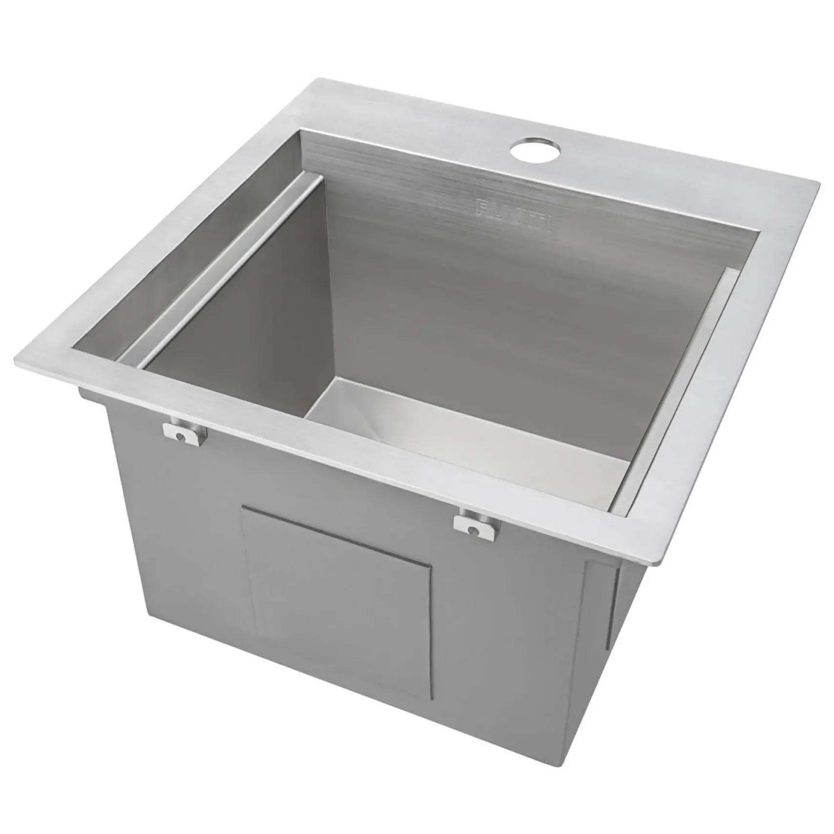 Ruvati 15 x 15 inch Marine Grade T-316 Workstation Topmount RV Boat Outdoor Sink Stainless Steel, RVQ5215