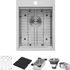 Ruvati 15 x 20 inch Marine Grade T-316 Workstation Topmount RV Boat Outdoor Sink Stainless Steel, RVQ5210