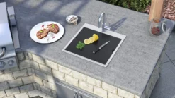 Ruvati 21 x 20 inch Outdoor Workstation Sink T-316 Marine Grade Topmount Stainless Steel BBQ, RVQ5221