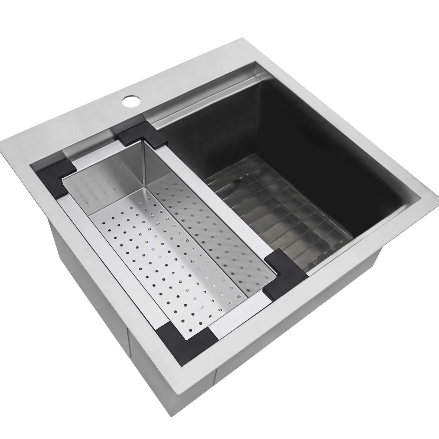 Ruvati 21 x 20 inch Outdoor Workstation Sink T-316 Marine Grade Topmount Stainless Steel BBQ, RVQ5221